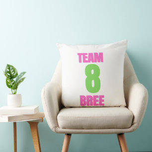 Team 8 Bree Kussen, Cute Roze Groen Team Kussen, N Kussen