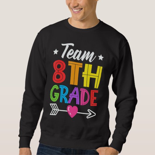 Team 8e klas leraar student kind terug naar school trui (Voorkant)