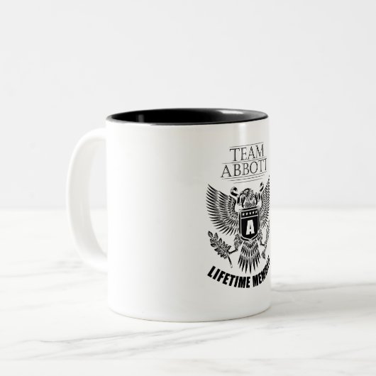 Team Abbott Levenslang lid Tweekleurige Koffiemok (Voorkant links)
