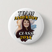 Team [Achternaam] Afstudeerfoto Klas van 20XX Ronde Button 5,7 Cm (Voorkant)