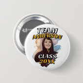 Team [Achternaam] Afstudeerfoto Klas van 20XX Ronde Button 5,7 Cm (Voorkant /achterkant)