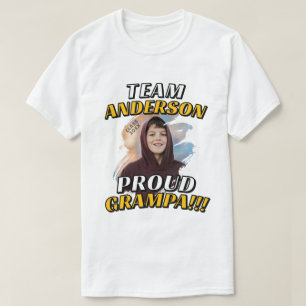 Team [Achternaam] Trots Opa Afstudeerfoto T-shirt