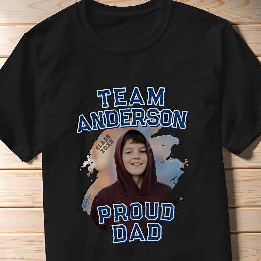 Team [Achternaam] Trots vader afstudeerfoto T-shirt