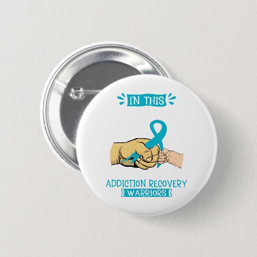 Team Addication Recovery Warrior Ronde Button 5,7 Cm (Voorkant /achterkant)