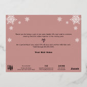 Team Afbeelding Snowflake Folie Accents Vakantie K Folie Feestdagen Briefkaart (Achterkant)
