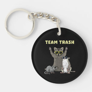 Team Afval Opossum Wasbeer Rat, Grappige Dieren Af Sleutelhanger