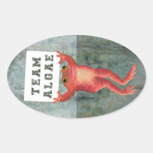 Team Algen kikker Ovale Sticker