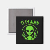 Team Alien – Funny Green Extraterrestrial Peace Si Magneet (Voorkant / Achterkant)
