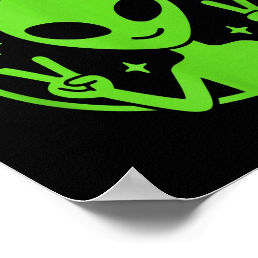 Team Alien – Funny Green Extraterrestrial Peace Si Poster (Hoek)