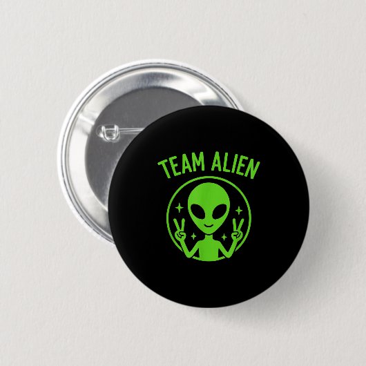 Team Alien – Funny Green Extraterrestrial Peace Si Ronde Button 5,7 Cm (Voorkant /achterkant)