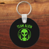 Team Alien – Funny Green Extraterrestrial Peace Si Sleutelhanger (Voorkant)