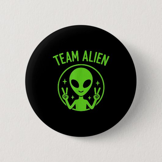 Team Alien – Grappige Groene Buitenaardse Vredes S Ronde Button 5,7 Cm (Voorkant)