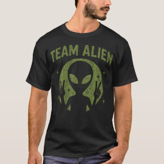 Team Alien Peace Funny Ufo Space Women Kids Youth  T-shirt