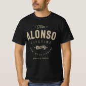 Team Alonso Lifetime Lid Gepersonaliseerde Naam T-shirt (Voorkant)