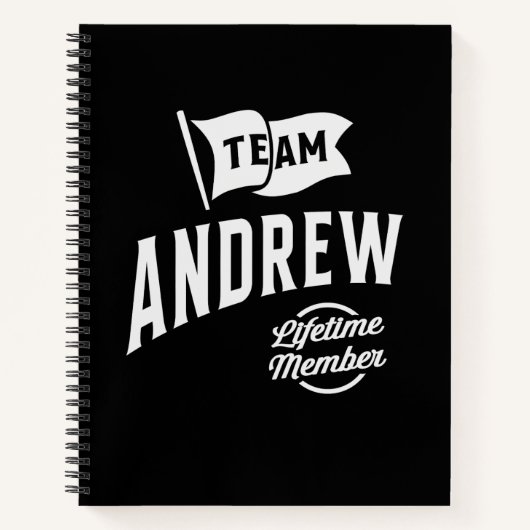 Team Andrew Lifetime Lid Notitieboek (Voorkant)