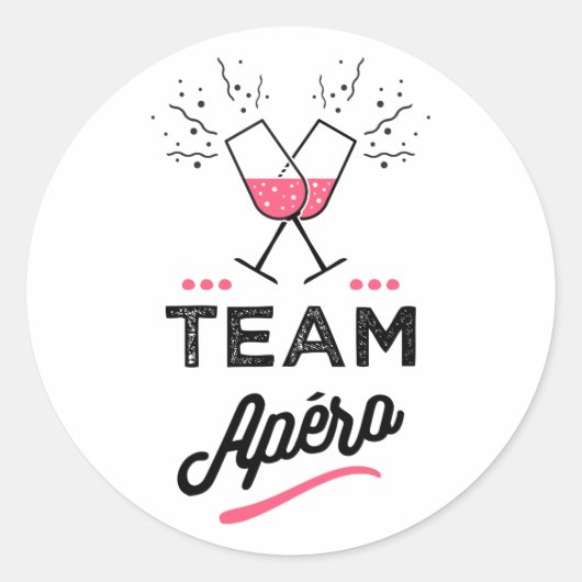 Team apero Femme Ronde Sticker (Voorkant)