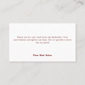 Team Appreciation - Logo Hair Salon Dank u Visitekaartje (Achterkant)