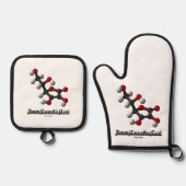 Team Ascorbinezuur (Chemische Molecuul Vitamine C) Ovenwant & Pannenlap Set (Voorkant)