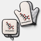 Team Ascorbinezuur (Chemische Molecuul Vitamine C) Ovenwant & Pannenlap Set (Voorkant / Achterkant)