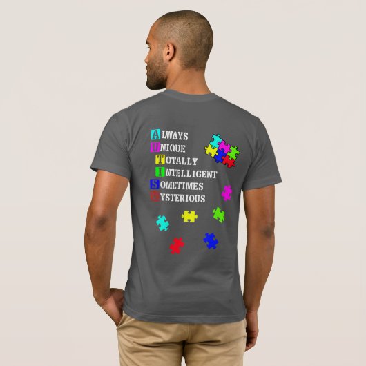 Team Aspie (autisme) T-shirt (Achterkant volledig)