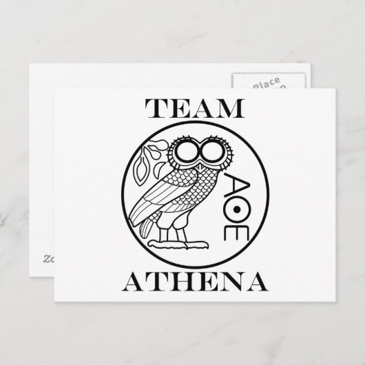 Team Athena (lettertype Engravers) Briefkaart (Voorkant / Achterkant)