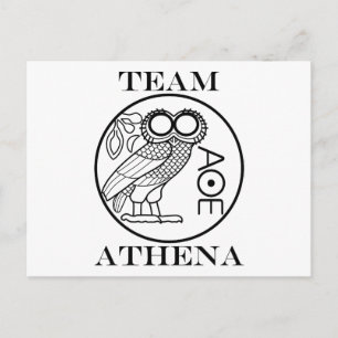 Team Athena (lettertype Engravers) Briefkaart