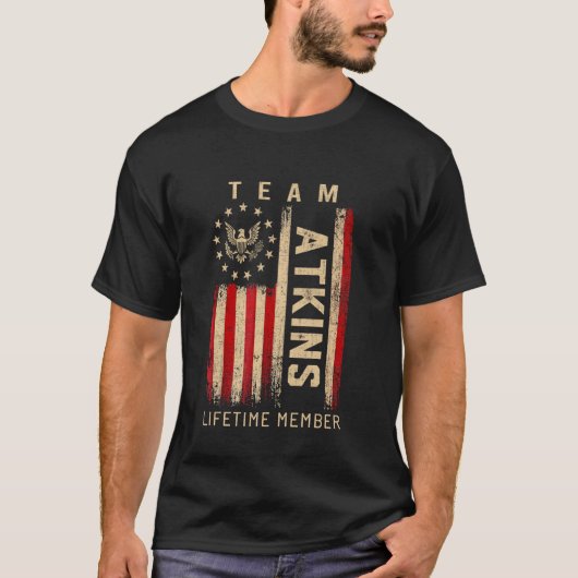 Team ATKINS Lifetime Member American Flag T-shirt (Voorkant)