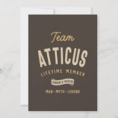 Team Atticus Levenslang Lid Gepersonaliseerde Naam Kaart (Voorkant)