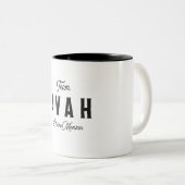 Team Avah Lifetime Lid Persoonlijke naam Tweekleurige Koffiemok (Voorkant rechts)