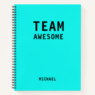 Team Awesome Aqua Persoonlijke Naam Notitieboek