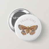 Team Baby Meisje Elegante Vlinder Geslacht Onthull Ronde Button 5,7 Cm (Voorkant /achterkant)