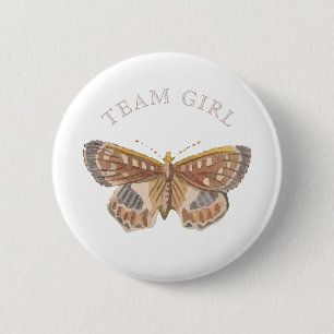 Team Baby Meisje Elegante Vlinder Geslacht Onthull Ronde Button 5,7 Cm