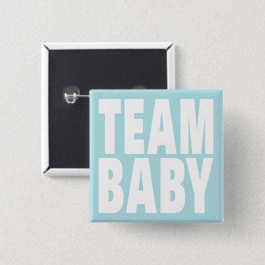 Team Baby op blauw Vierkante Button 5,1 Cm (Voorkant /achterkant)