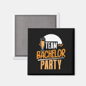 Team Bachelor Party Bruid Groom 4 Magneet (Voorkant / Achterkant)