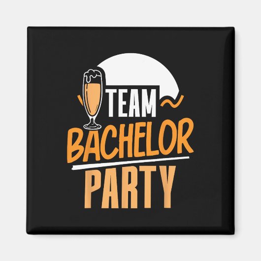 Team Bachelor Party Bruid Groom 4 Magneet (Voorkant)