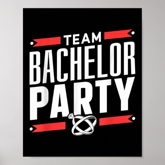 Team Bachelor Party Groom Bruid _2 Poster (Voorkant)