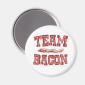 Team Bacon Fun Breakfast Love Slogan Magneet (Voorkant / Achterkant)