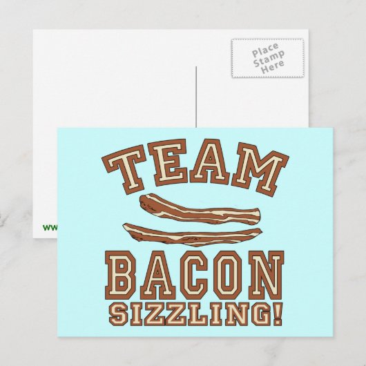 TEAM BACON is SIZZLING Tshirts, Mokken, cadeaus Briefkaart (Voorkant / Achterkant)