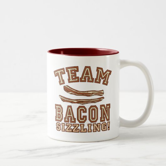 TEAM BACON is SIZZLING Tshirts, Mokken, cadeaus Tweekleurige Koffiemok (Rechts)