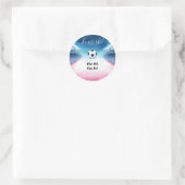 Team Ball Pitch Fun Soccer Field Gender Reveal Ronde Sticker (Tas)