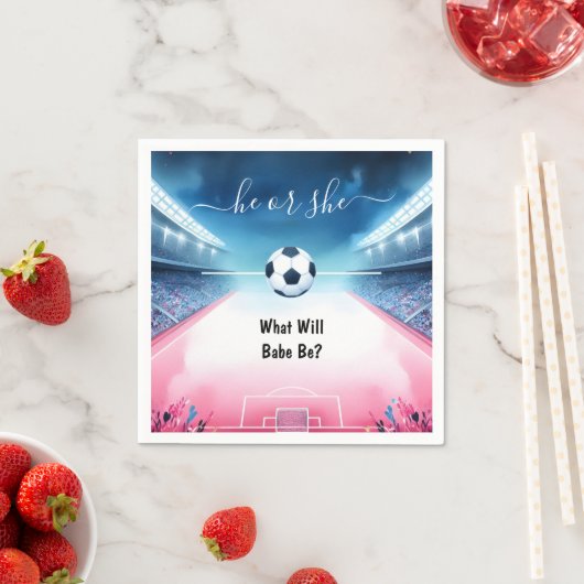 Team Ball Pitch Fun Soccer Field Gender Reveal Servet (Insitu)