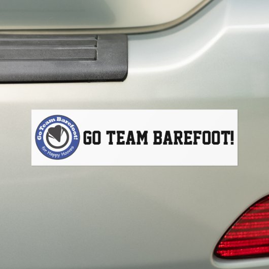 Team Barefoot! Bumpersticker (Op auto)