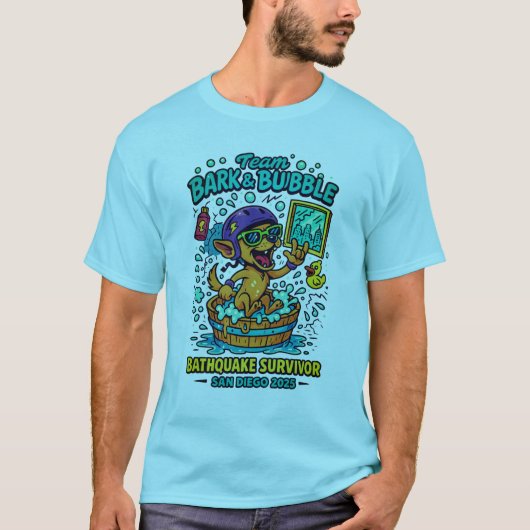 Team Bark & Bubble Bathquake Survivor San Diego 2 T-shirt (Voorkant)