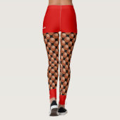 Team Basketball met Fake Red Shorts en naam Leggings (Achterkant)