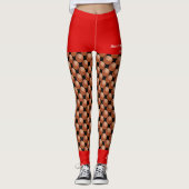 Team Basketball met Fake Red Shorts en naam Leggings (Voorkant)