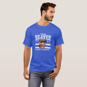 Team Beaver Funny Cool Mascot Respecteer de Beaver T-shirt (Voorkant volledig)