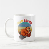 Team Beaver Retro Sunset Beavers Lover Koffiemok (Links)