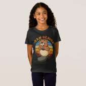 Team Beaver Retro Sunset Beavers Lover T-shirt (Voorkant volledig)