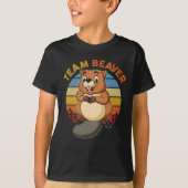 Team Beaver Retro Sunset Beavers Lover T-shirt (Voorkant)