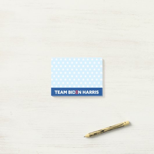Team Biden Harris Stars Pattern Aangepaste kleuren Post-it® Notes (Op bureau)